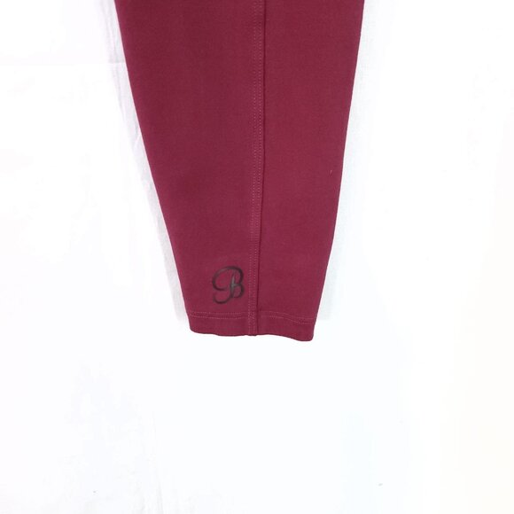 Bombshell Sportswear Leggings Size Small Cut Out Low Back Buckle Burgundy - Picture 10 of 13